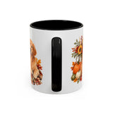 Thanksgiving Golden Retriever Mug, Family Harvest, Cute Animal Lover Gift, Watercolor Ceramic Coffee Cup, 11oz 15oz — 11oz / Black — back