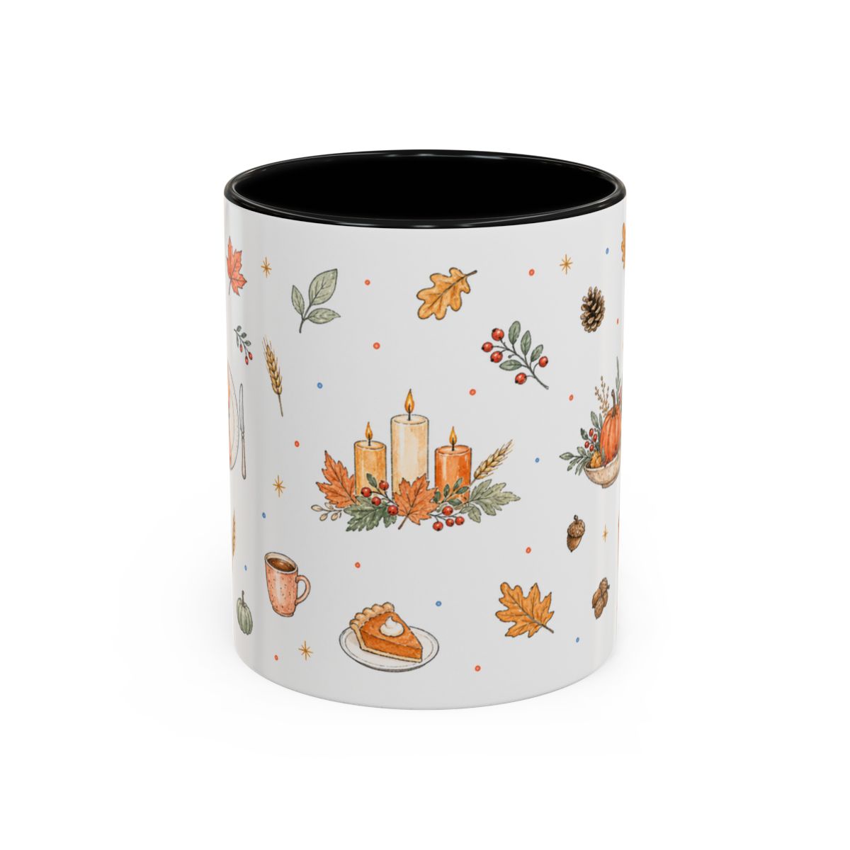 Thanksgiving Host Mug — Cozy Watercolor Gathering Gift — Autumn Accent Cup 11oz 15oz — Front view — Photo 1