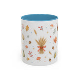 Thanksgiving Mug — Country Harvest Watercolor Gift — Pumpkin Scarecrow Accent Cup 11oz 15oz — Front view — Photo 9