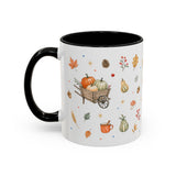 Thanksgiving Mug — Country Harvest Watercolor Gift — Pumpkin Scarecrow Accent Cup 11oz 15oz — Left view — Photo 19