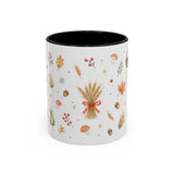 Thanksgiving Mug — Country Harvest Watercolor Gift — Pumpkin Scarecrow Accent Cup 11oz 15oz — Front view — Photo 1