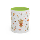 Thanksgiving Mug — Country Harvest Watercolor Gift — Pumpkin Scarecrow Accent Cup 11oz 15oz — Front view — Photo 15
