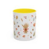 Thanksgiving Mug — Country Harvest Watercolor Gift — Pumpkin Scarecrow Accent Cup 11oz 15oz — Front view — Photo 12