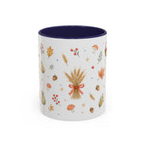 Thanksgiving Mug — Country Harvest Watercolor Gift — Pumpkin Scarecrow Accent Cup 11oz 15oz — Front view — Photo 2