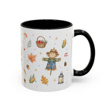 Thanksgiving Mug — Country Harvest Watercolor Gift — Pumpkin Scarecrow Accent Cup 11oz 15oz — Right view — Photo 18