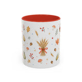 Thanksgiving Mug — Country Harvest Watercolor Gift — Pumpkin Scarecrow Accent Cup 11oz 15oz — Front view — Photo 4