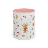Thanksgiving Mug — Country Harvest Watercolor Gift — Pumpkin Scarecrow Accent Cup 11oz 15oz — Front view — Photo 3