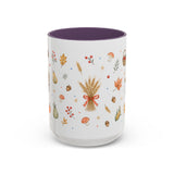 Thanksgiving Mug — Country Harvest Watercolor Gift — Pumpkin Scarecrow Accent Cup 11oz 15oz — Front view — Photo 17