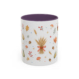 Thanksgiving Mug — Country Harvest Watercolor Gift — Pumpkin Scarecrow Accent Cup 11oz 15oz — Front view — Photo 16