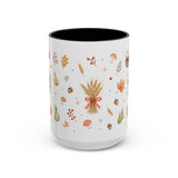 Thanksgiving Mug — Country Harvest Watercolor Gift — Pumpkin Scarecrow Accent Cup 11oz 15oz — Front view — Photo 5