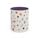 Thanksgiving Mug — Watercolor Autumn Harvest Gift — Pumpkin Leaf Accent Coffee Cup 11oz 15oz — Front view — Photo 16