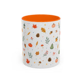 Thanksgiving Mug — Watercolor Autumn Harvest Gift — Pumpkin Leaf Accent Coffee Cup 11oz 15oz — Front view — Photo 11
