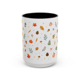 Thanksgiving Mug — Watercolor Autumn Harvest Gift — Pumpkin Leaf Accent Coffee Cup 11oz 15oz — Front view — Photo 5
