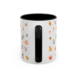 Thanksgiving Mug — Watercolor Autumn Harvest Gift — Pumpkin Leaf Accent Coffee Cup 11oz 15oz — Back view — Photo 20