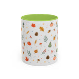 Thanksgiving Mug — Watercolor Autumn Harvest Gift — Pumpkin Leaf Accent Coffee Cup 11oz 15oz — Front view — Photo 15