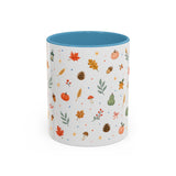 Thanksgiving Mug — Watercolor Autumn Harvest Gift — Pumpkin Leaf Accent Coffee Cup 11oz 15oz — Front view — Photo 9