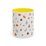 Thanksgiving Mug — Watercolor Autumn Harvest Gift — Pumpkin Leaf Accent Coffee Cup 11oz 15oz — Front view — Photo 12