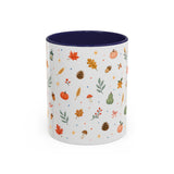 Thanksgiving Mug — Watercolor Autumn Harvest Gift — Pumpkin Leaf Accent Coffee Cup 11oz 15oz — Front view — Photo 2