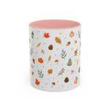 Thanksgiving Mug — Watercolor Autumn Harvest Gift — Pumpkin Leaf Accent Coffee Cup 11oz 15oz — Front view — Photo 3
