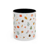 Thanksgiving Mug — Watercolor Autumn Harvest Gift — Pumpkin Leaf Accent Coffee Cup 11oz 15oz — Front view — Photo 1