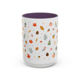 Thanksgiving Mug — Watercolor Autumn Harvest Gift — Pumpkin Leaf Accent Coffee Cup 11oz 15oz — Front view — Photo 17