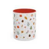 Thanksgiving Mug — Watercolor Autumn Harvest Gift — Pumpkin Leaf Accent Coffee Cup 11oz 15oz — Front view — Photo 4