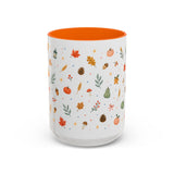 Thanksgiving Mug — Watercolor Autumn Harvest Gift — Pumpkin Leaf Accent Coffee Cup 11oz 15oz — Front view — Photo 13