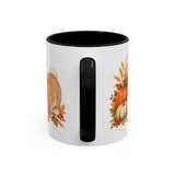 Thanksgiving Rabbit Mug, Autumn Feast, Cute Animal Lover Gift, Watercolor Ceramic Coffee Cup, 11oz 15oz — 11oz / Black — back