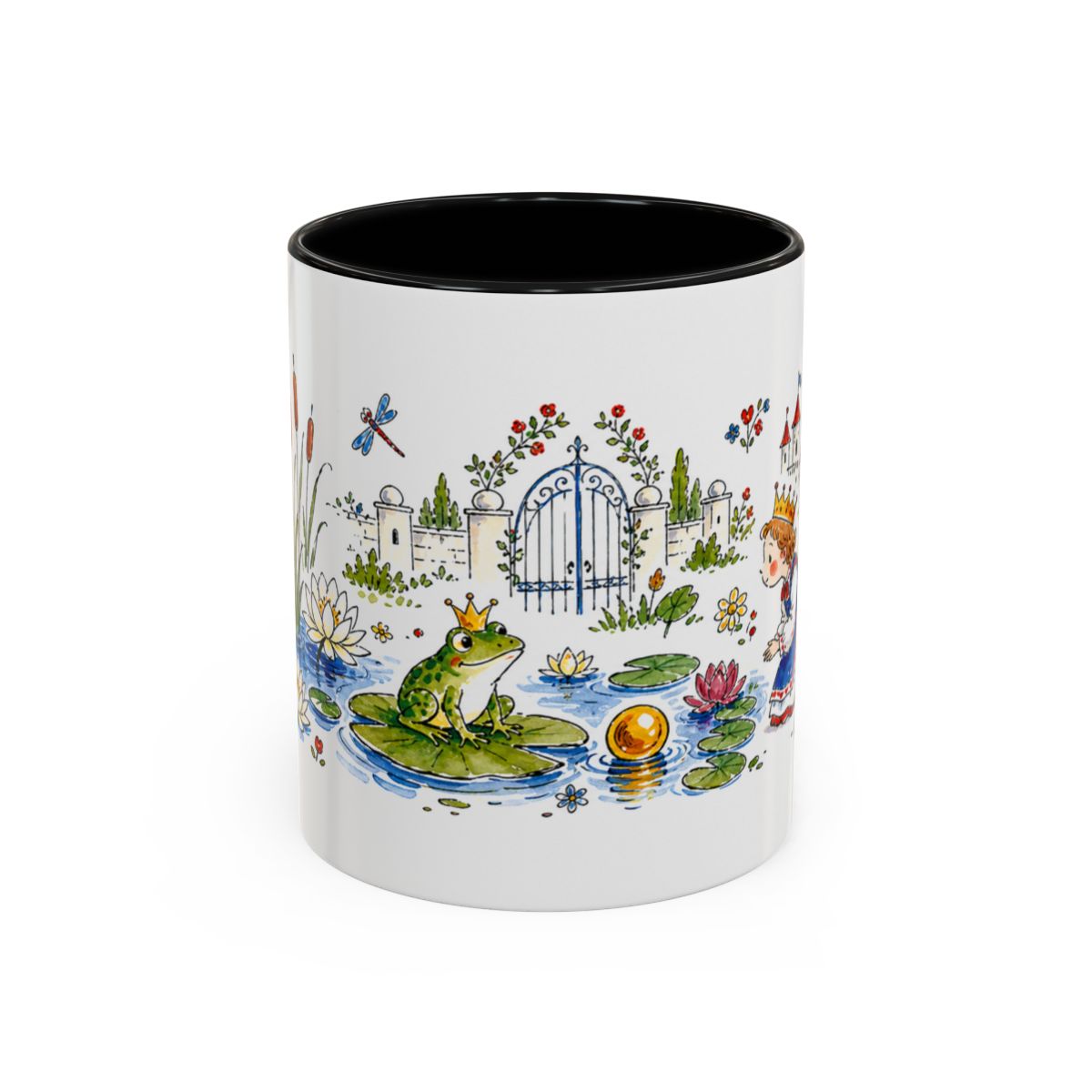 The Frog Prince Mug — Storybook Fairy Tale Accent Coffee Mug — MagicMeStudio — Front view — Photo 1