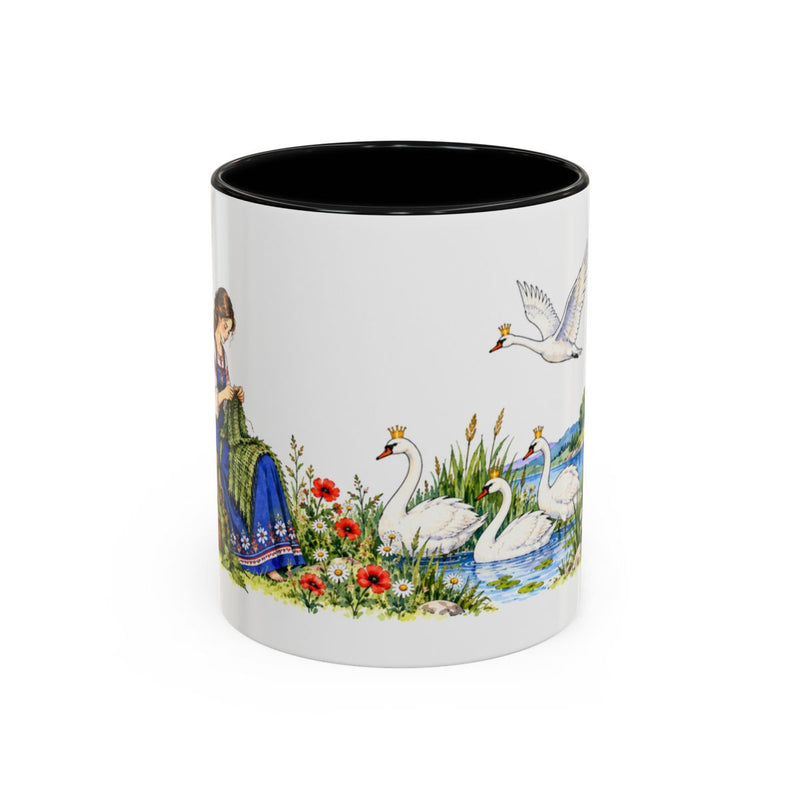 The Wild Swans Mug — Storybook Fairy Tale Accent Coffee Mug — MagicMeStudio — Front view — Photo 1