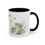 Three-Toed Sloth Accent Mug | Watercolor Nature Coffee Cup | 11oz 15oz Wildlife Lover Gift — 11oz / Black — right