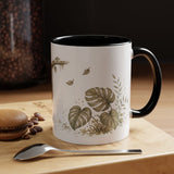 Three-Toed Sloth Accent Mug | Watercolor Nature Coffee Cup | 11oz 15oz Wildlife Lover Gift — 11oz / Black — context-1