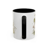Three-Toed Sloth Accent Mug | Watercolor Nature Coffee Cup | 11oz 15oz Wildlife Lover Gift — 11oz / Black — back