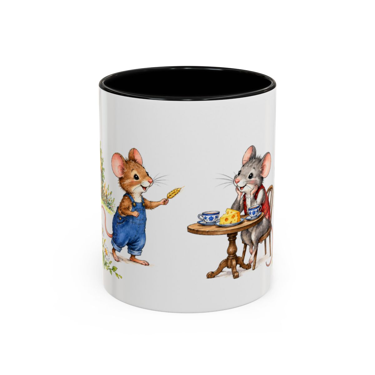 Town Mouse and Country Mouse Mug — Storybook Fairy Tale Accent Coffee Mug — MagicMeStudio — Front view — Photo 1