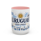Uruguay Soccer Coffee Mug — Soccer Fan Gift — Accent Color Ceramic 11oz 15oz Match Day Cup — Front view — Photo 7
