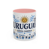 Uruguay Soccer Coffee Mug — Soccer Fan Gift — Accent Color Ceramic 11oz 15oz Match Day Cup — Front view — Photo 3