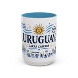 Uruguay Soccer Coffee Mug — Soccer Fan Gift — Accent Color Ceramic 11oz 15oz Match Day Cup — Front view — Photo 10