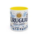 Uruguay Soccer Coffee Mug — Soccer Fan Gift — Accent Color Ceramic 11oz 15oz Match Day Cup — Front view — Photo 12