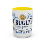 Uruguay Soccer Coffee Mug — Soccer Fan Gift — Accent Color Ceramic 11oz 15oz Match Day Cup — Front view — Photo 14