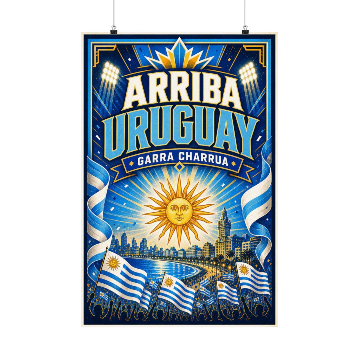 Uruguay Soccer Poster — Rally Fan Art Print — Soccer Wall Decor — Front view — Photo 1