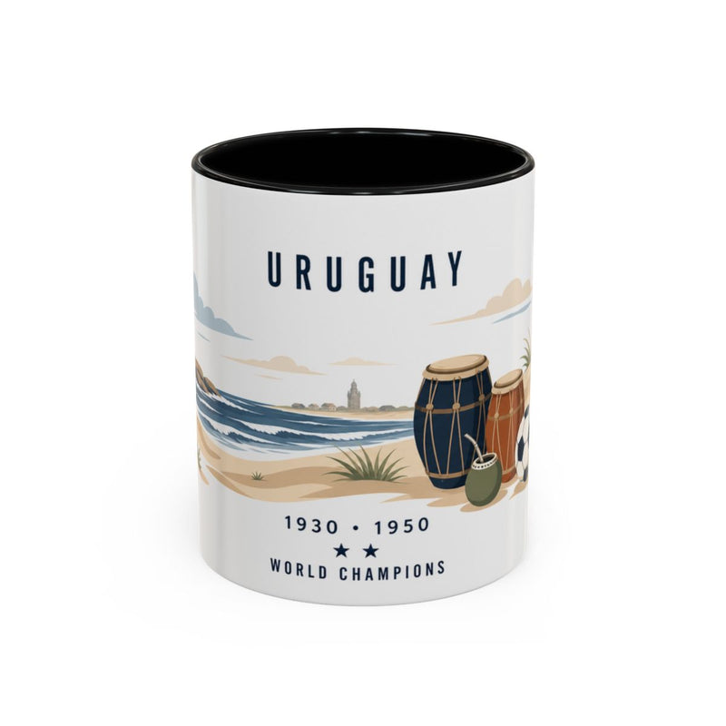 Uruguay World Champions Mug — Two Time Soccer Champion Gift — Uruguayan Football Fan Cup — 1930 1950 — 11oz 15oz Accent Mug — Front view — Photo 1
