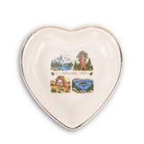 U.S. National Parks Ceramic Ring Dish, Gold Rim Trinket Tray, Jewelry Holder Gift, Round Wavy Round Heart — Front view — Photo 3