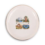 U.S. National Parks Ceramic Ring Dish, Gold Rim Trinket Tray, Jewelry Holder Gift, Round Wavy Round Heart — Front view — Photo 1