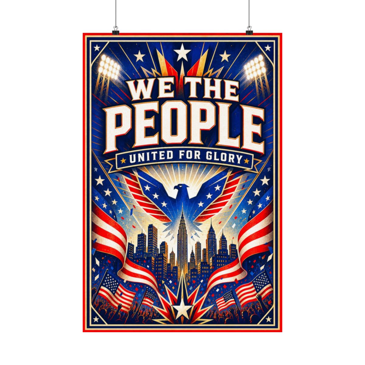 USA Soccer Poster — Rally Fan Art Print — Soccer Wall Decor — Front view — Photo 1