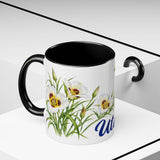 Utah State Bird and Flower Mug, Watercolor Botanical Coffee Cup, Nature Lover Gift, 11oz 15oz Accent Mug — 11oz / Black — context-2