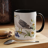 Utah State Bird and Flower Mug, Watercolor Botanical Coffee Cup, Nature Lover Gift, 11oz 15oz Accent Mug — 11oz / Black — context-1