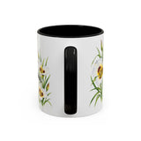 Utah State Bird and Flower Mug, Watercolor Botanical Coffee Cup, Nature Lover Gift, 11oz 15oz Accent Mug — 11oz / Black — back