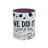 We Did It Class of 2026 Coffee Mug — Graduation Gift — Accent Color Ceramic 11oz 15oz — Front view — Photo 16