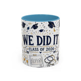 We Did It Class of 2026 Coffee Mug — Graduation Gift — Accent Color Ceramic 11oz 15oz — Front view — Photo 9