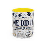 We Did It Class of 2026 Coffee Mug — Graduation Gift — Accent Color Ceramic 11oz 15oz — Front view — Photo 12